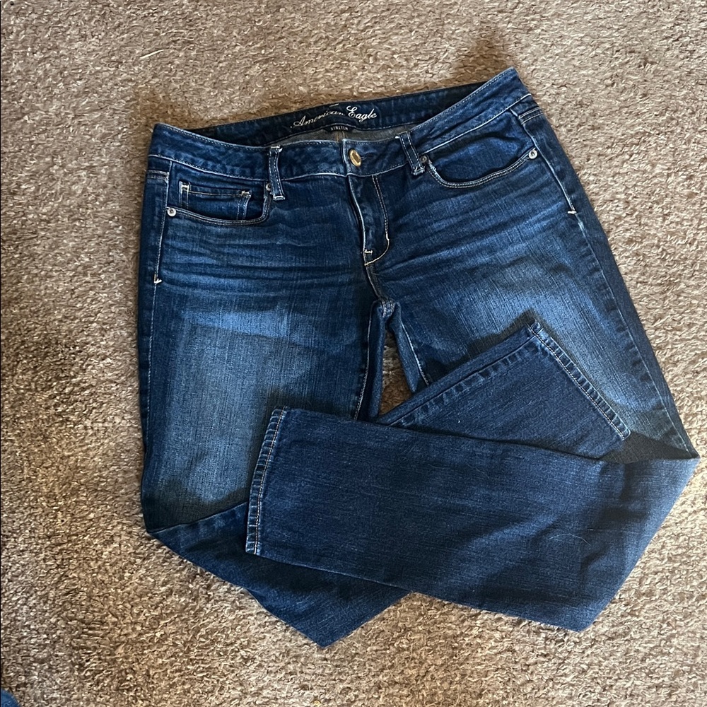 American Eagle Outfitters Women's Dark Blue Skinny Jeans